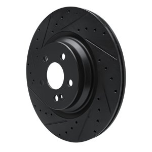 Mercedes-Benz GLS580 Brake Rotor (1) - Rear Left - R1 Concepts - Drilled & Slotted - Black - `20-`26 Mercedes-Benz GLS580 Brake Rotor (1) - Rear Left - R1 Concepts - Drilled & Slotted - Black - `20-`26